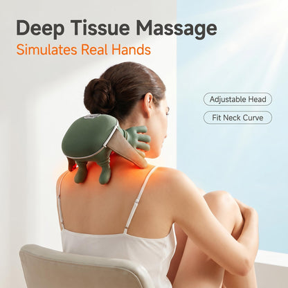 🔋 Hordozható, vezeték nélküli, emberi testhez hasonló váll- és nyakmasszírozó💆