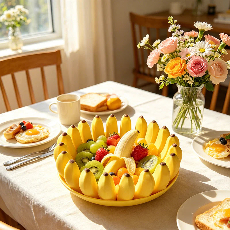 🍌✨ Kreatív banán alakú gyümölcsös tál, amely vidámságot csempész a konyhádba