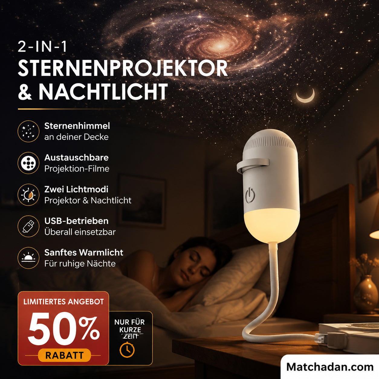 🌟 Kétfunkciós csillagkép-vetítő és éjszakai lámpa