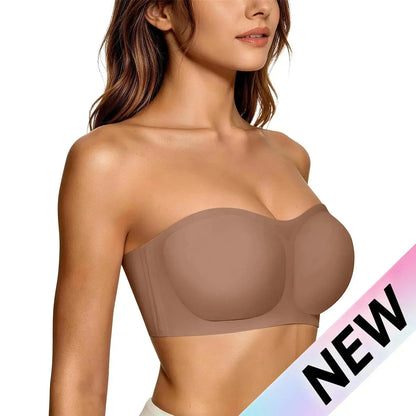 💞Női vállpánt nélküli melltartók, push-up bandeau melltartók, csúszásmentes, merevítő nélküli, támasztó, párnázott melltartók, varratmentes, kényelmes csőmelltartók