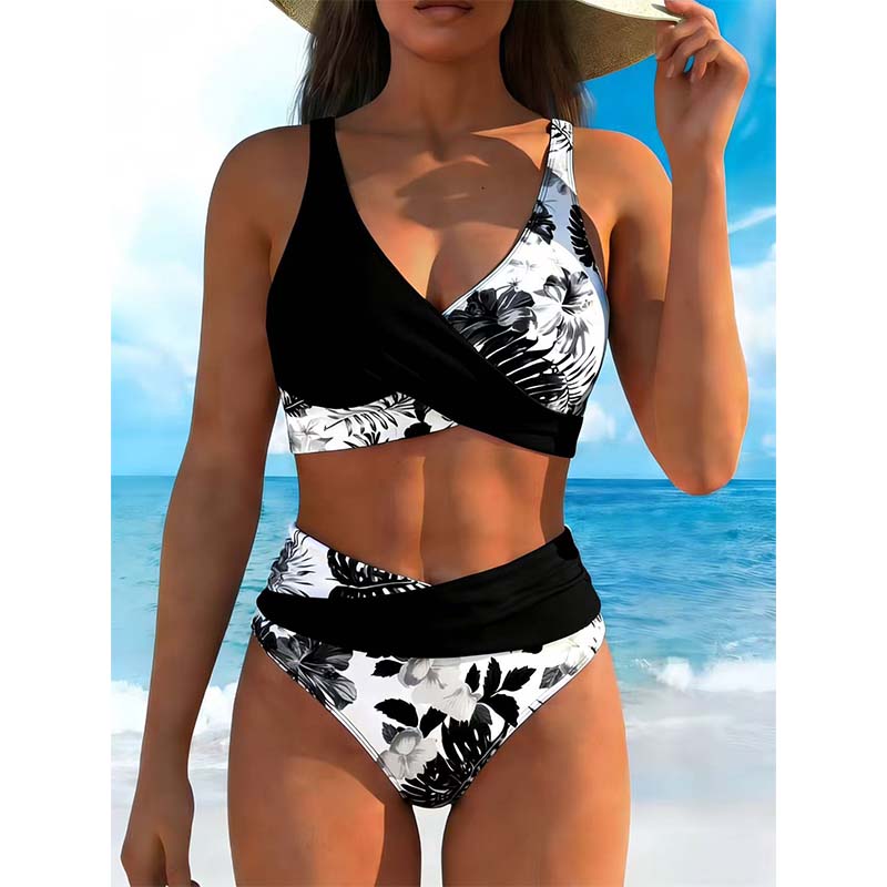🌸 Magas Dereki mintás bikini: kiemeli az alakot – raktárról azonnal elérhető! 👙
