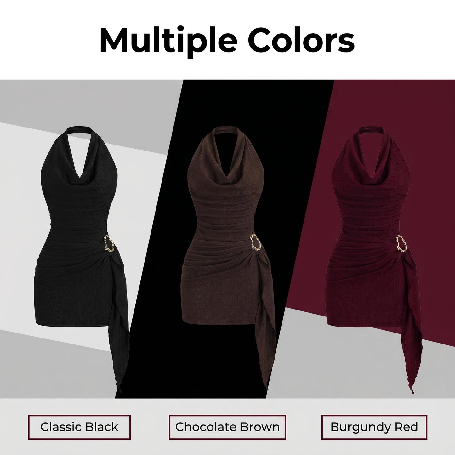 👗💫 Női, hátkivágású, karcsúsító, V-nyakú szabadidőruha