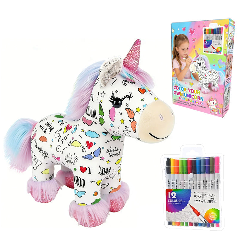 🦄🎨 Egyszarvú plüssállat kifestő készlet – Készítsd el saját kezűleg a plüssállatodat! Biztonságos, mérgező anyagoktól mentes festékek, amelyek fejlesztik a gyermekek kreativitását. Átvételkor fizethető 🧸✨
