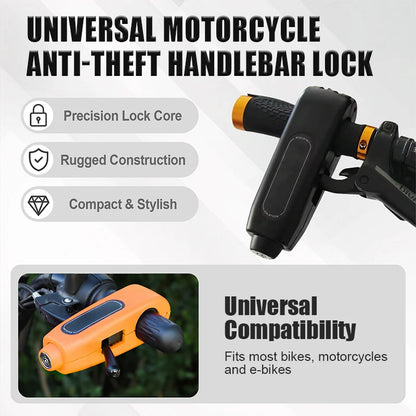 Univerzális kerékpár és motorkerékpár kormányzár riasztóval | HANDLEBAR LOCK