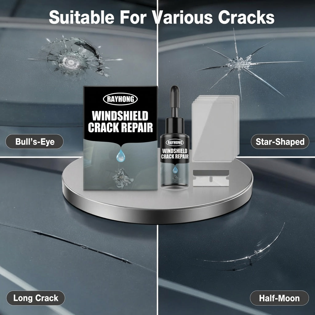 Otthoni autóüveg javító szett UV-keményedő gyantával | GLASS REPAIR KIT