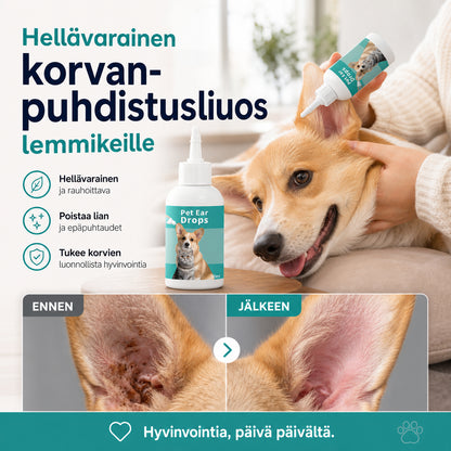 🐱🐶 Háziállatok fülápoló tisztító folyadék puha cseppentőfejjel | PET EAR CLEANER