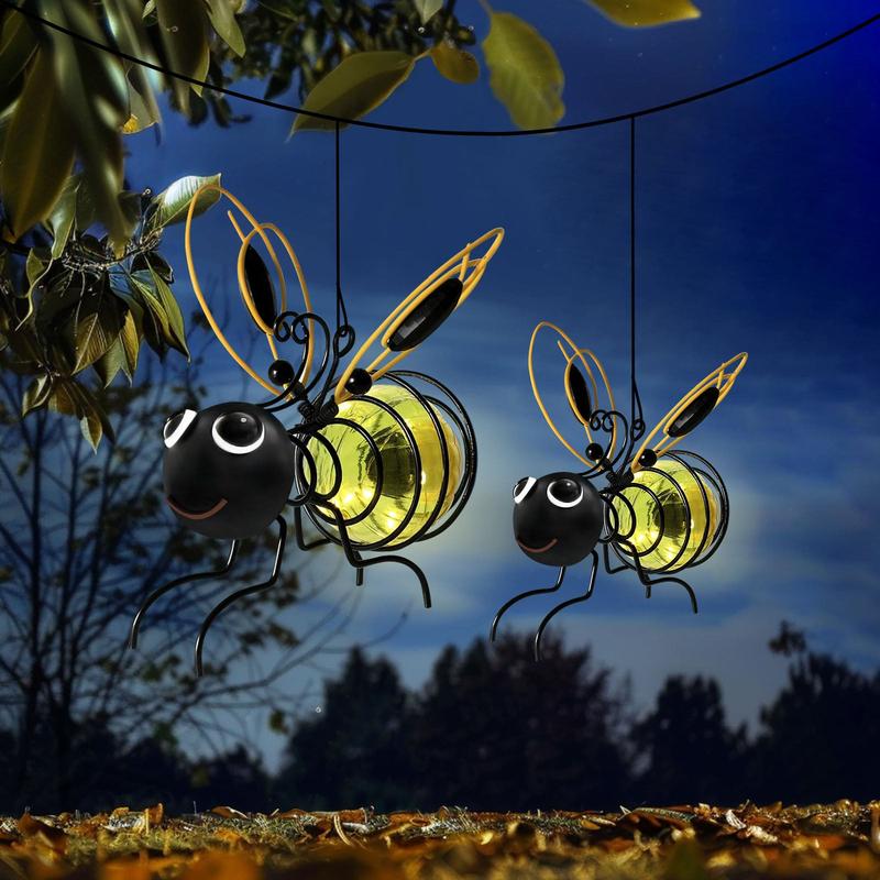 🐝☀️ Méh alakú, függeszthető napelemes lámpa, kültéri használatra