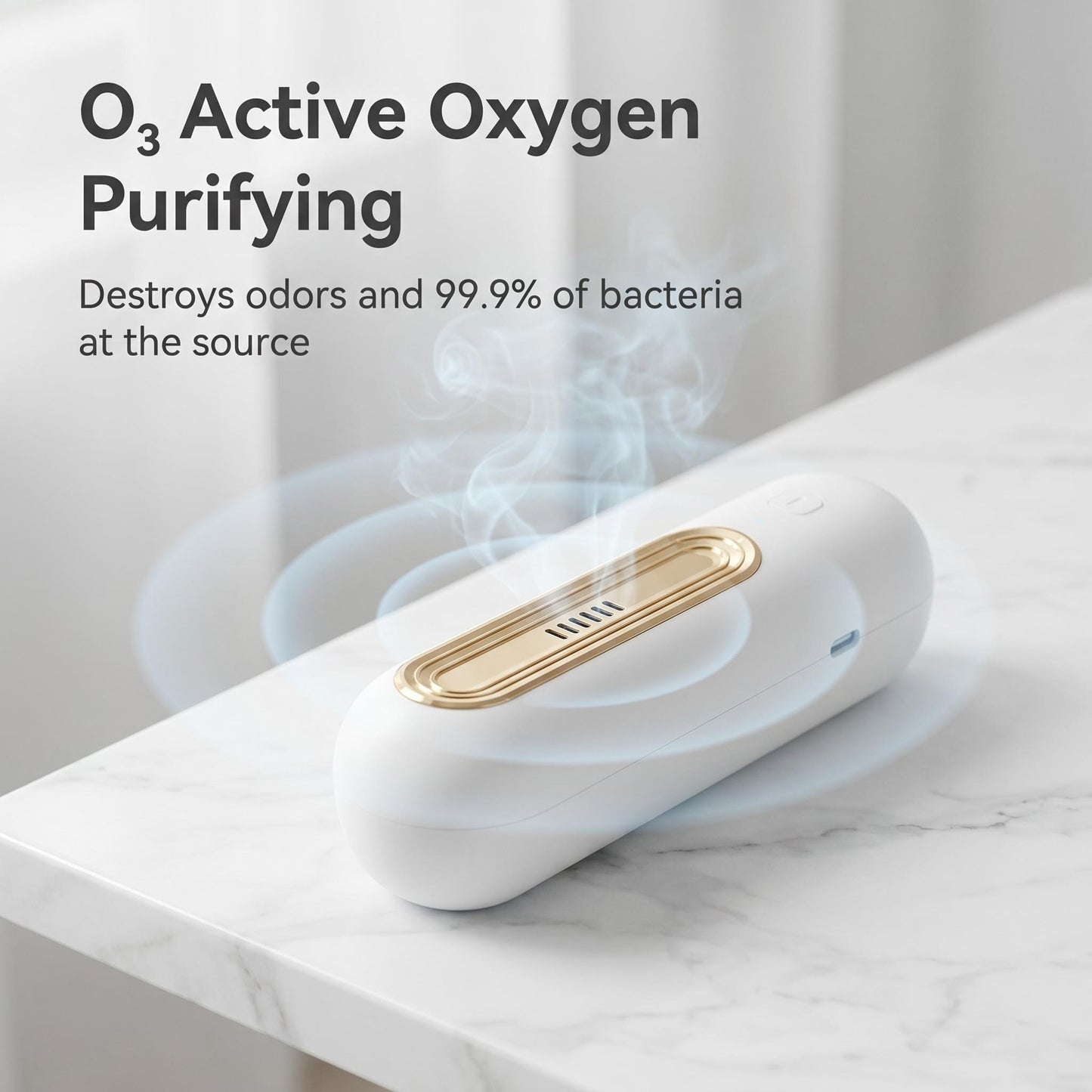 💨 Hordozható aktív oxigénes szagtalanító – USB-ről tölthető, szűrő nélkül, hatékony O₃-alapú szagtalanítás, hűtőszekrényhez, szekrényhez és autóhoz egyaránt használható, utánvéttel