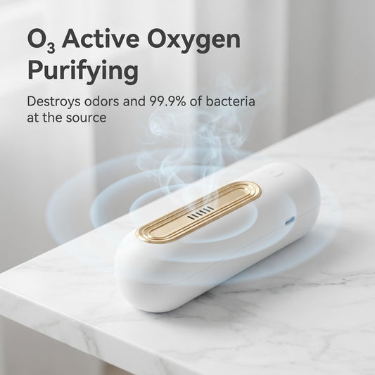 💨 Hordozható aktív oxigénes szagtalanító – USB-ről tölthető, szűrő nélkül, hatékony O₃-alapú szagtalanítás, hűtőszekrényhez, szekrényhez és autóhoz egyaránt használható, utánvéttel