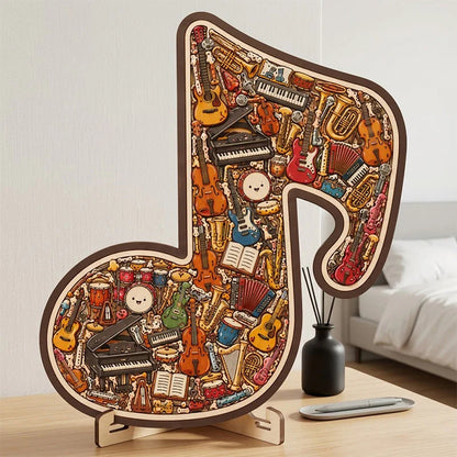 🎸 Élvezd ki a kreatív zenei kihívást – fa hangszerekből álló kirakós játék – utánvéttel 🧩