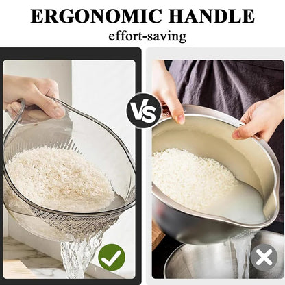 🔥1+1 ingyen🎁🍚🥣 Rizsmosó tál szűrővel és multifunkciós fogantyúval
