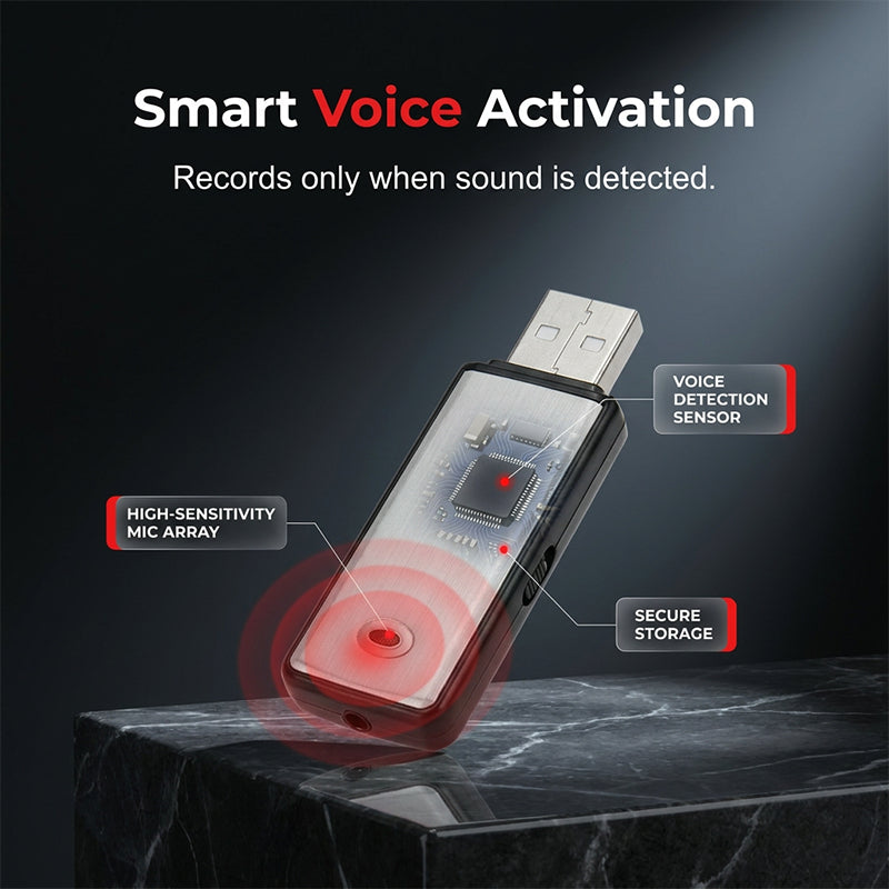 5 méteres felvételi távolság intelligens hangaktiváló diktafon | VOICEREC