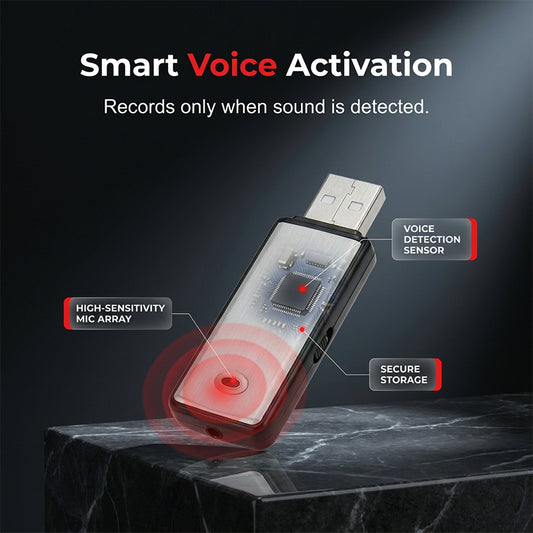 5 méteres felvételi távolság intelligens hangaktiváló diktafon | VOICEREC