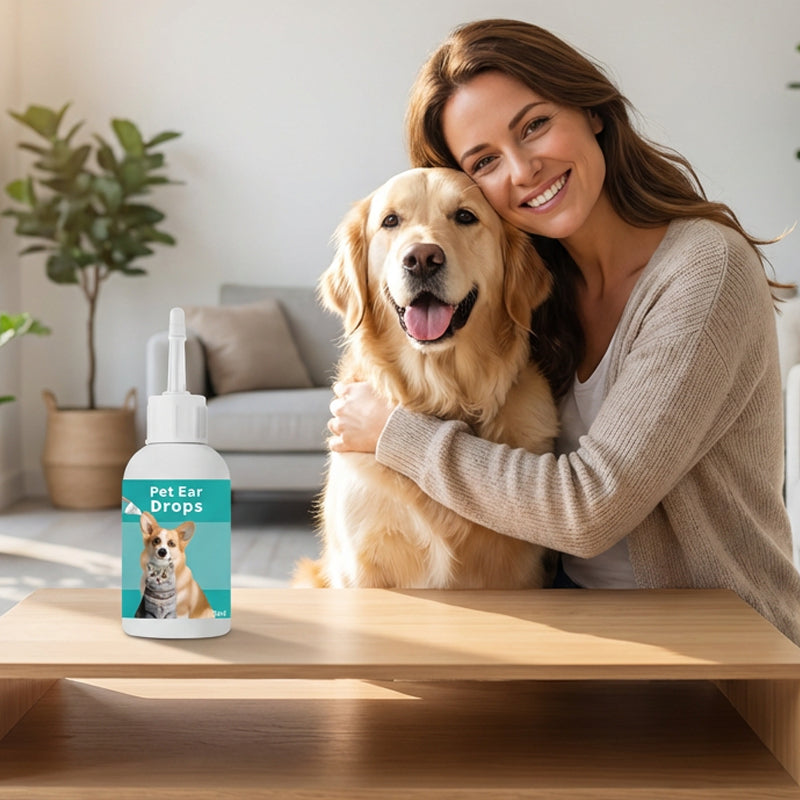🐱🐶 Háziállatok fülápoló tisztító folyadék puha cseppentőfejjel | PET EAR CLEANER