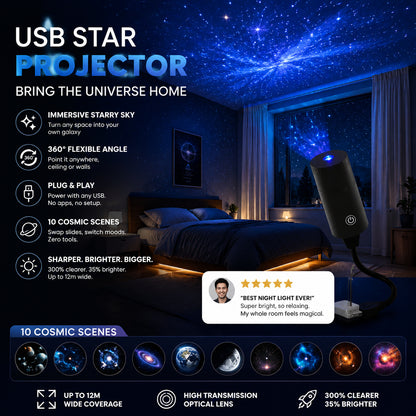 ✨ Plug-and-Play HD csillagvetítő 🥳 Több mint 50 000 elégedett felhasználó ⭐