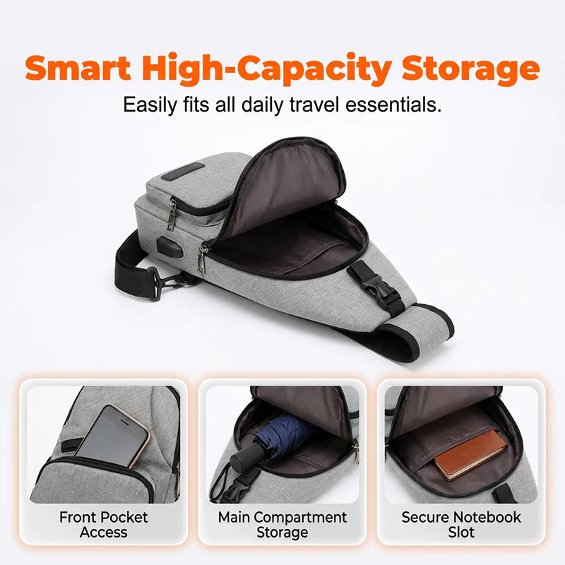 🎒 Most 50%-os kedvezménnyel! ⛰️ Szabadtéri sportos válltáska – sokoldalú, strapabíró és USB-csatlakozóval ellátott – elengedhetetlen kiegészítő a városi ingázók számára 🚴‍♂️