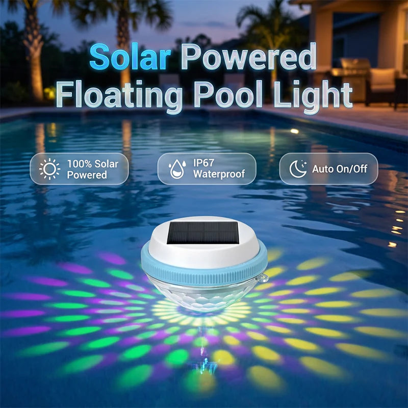 🏊‍♂️☀️ Napenergiával működő, úszó LED-es medencevilágítás 💡🌙✨