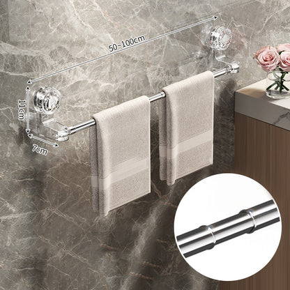 🚿🔩 Állítható törülközőtartó tapadókoronggal – Fúrás nélkül · Erős tapadás · Hosszúság állítható | Fürdőszoba/konyha/bérlőknek elengedhetetlen