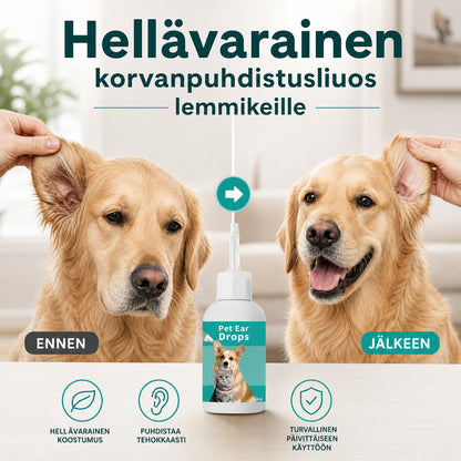 🐱🐶 Háziállatok fülápoló tisztító folyadék puha cseppentőfejjel | PET EAR CLEANER