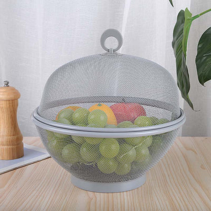 🧺 Időkorlátozott akció: 50% kedvezmény! 🍇 Fedeles, zárt gyümölcskosár – lélegző hálós anyagból, vízelvezető funkcióval ✨