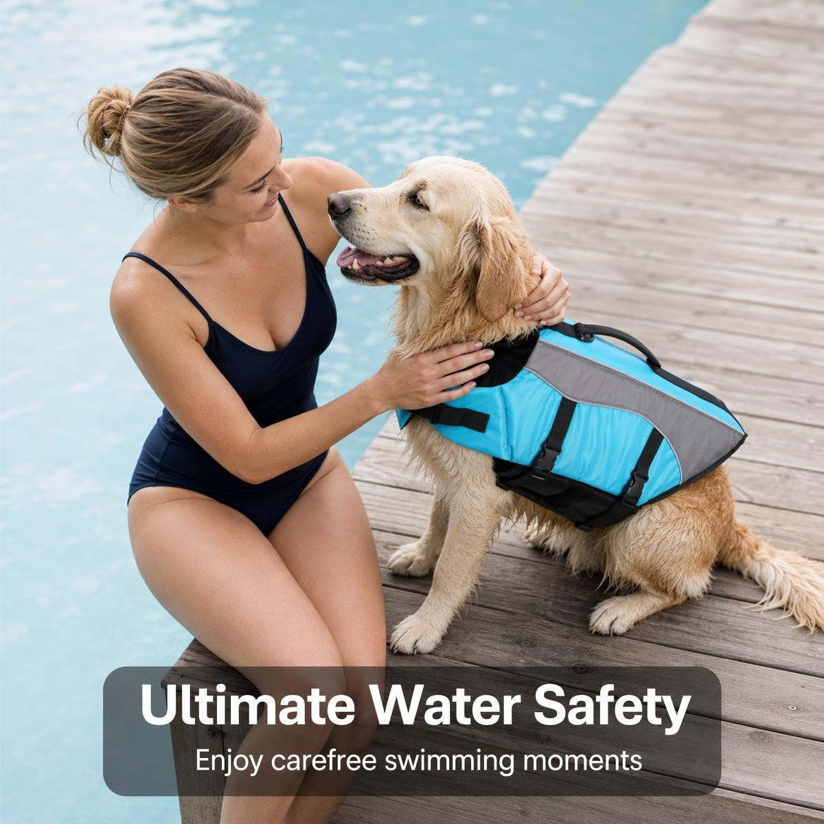 🐾 Állítható pántos kutya úszó mentőmellény | LIFE VEST