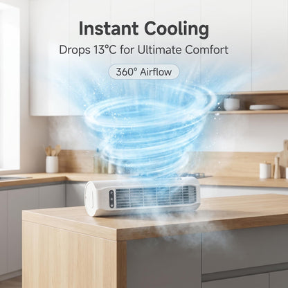 🔥✨Időkorlátozott akció! Asztali, lapát nélküli légkeringető ventilátor – lapát nélküli, biztonságos, nem sérülhet meg a kezed, erőteljesen keringeti a levegőt az egész lakásban, Type-C-n keresztül tölthető, nappaliba, hálószobába és dolgozószobába egyarán