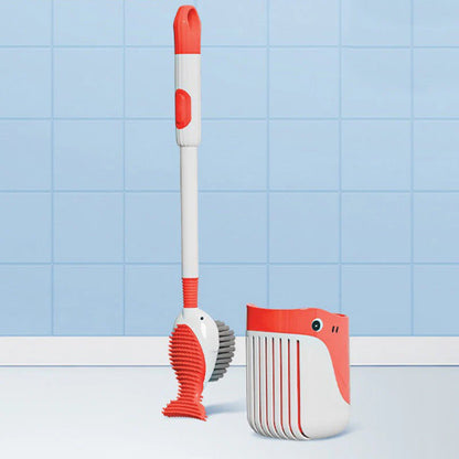 🔥✨ Falra akasztható, tapadókorongos WC-tisztító kefe szett 🏡