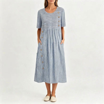 Kényelmes női csíkos hétköznapi ruha | DRESS