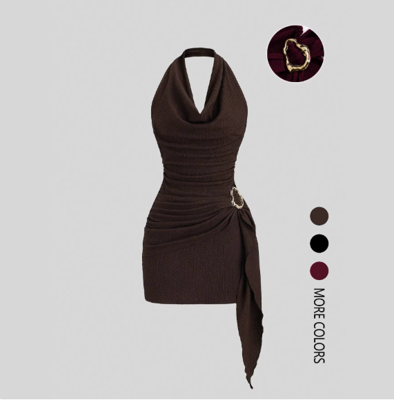 👗💫 Női, hátkivágású, karcsúsító, V-nyakú szabadidőruha