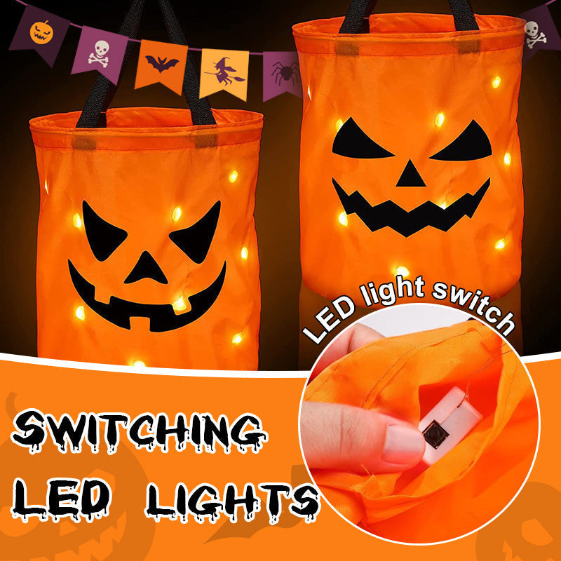 🎃 2026-os akció – Több mint 15 000 darabot adtunk el! ✨ Világító halloweeni tökös táska – LED-es világítással, tágas belső térrel 🍬