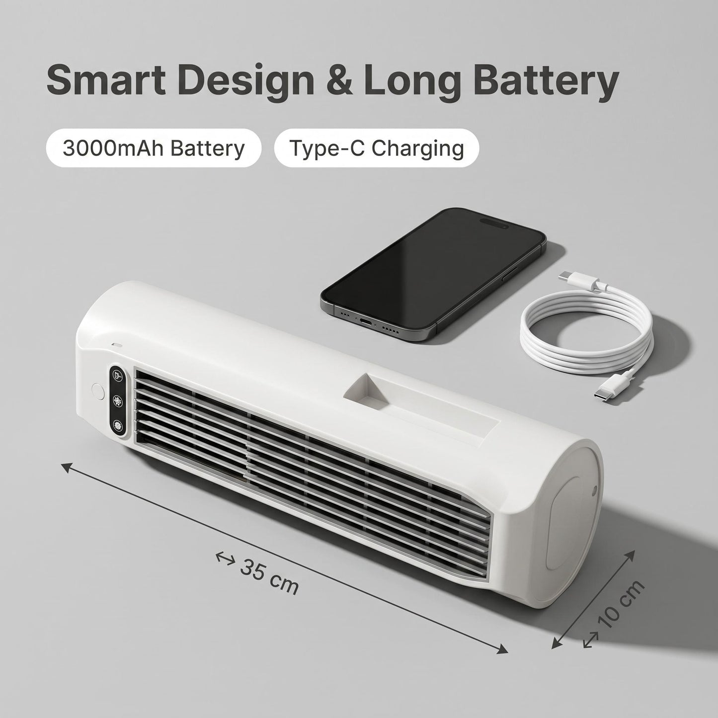 🔥✨Időkorlátozott akció! Asztali, lapát nélküli légkeringető ventilátor – lapát nélküli, biztonságos, nem sérülhet meg a kezed, erőteljesen keringeti a levegőt az egész lakásban, Type-C-n keresztül tölthető, nappaliba, hálószobába és dolgozószobába egyarán