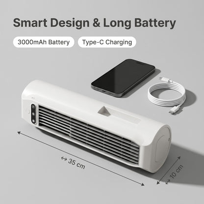 🔥✨Időkorlátozott akció! Asztali, lapát nélküli légkeringető ventilátor – lapát nélküli, biztonságos, nem sérülhet meg a kezed, erőteljesen keringeti a levegőt az egész lakásban, Type-C-n keresztül tölthető, nappaliba, hálószobába és dolgozószobába egyarán