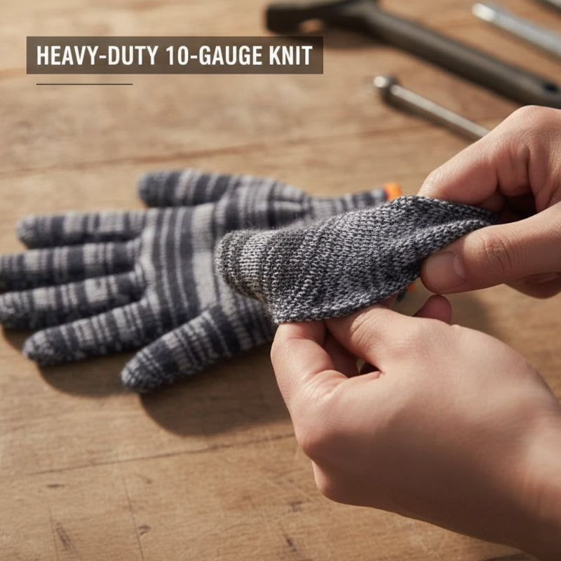 🔥🧤10-es méretű, kötött, strapabíró védőmunkakesztyű