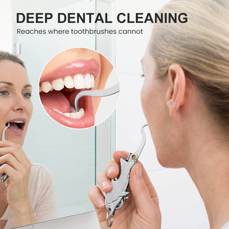 🐬 4 az 1-ben összecsukható rozsdamentes acél szájápoló szerszám szett | DENTAL TOOL