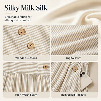 Kényelmes női csíkos hétköznapi ruha | DRESS