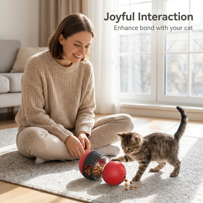 🎾🐱 Intelligens, interaktív macskaetető játékgömb – gurulás közben kijön belőle az eledel, hangjelzéssel vonzza a macskát; játék közben eszik, önállóan szórakozik, nem unatkozik