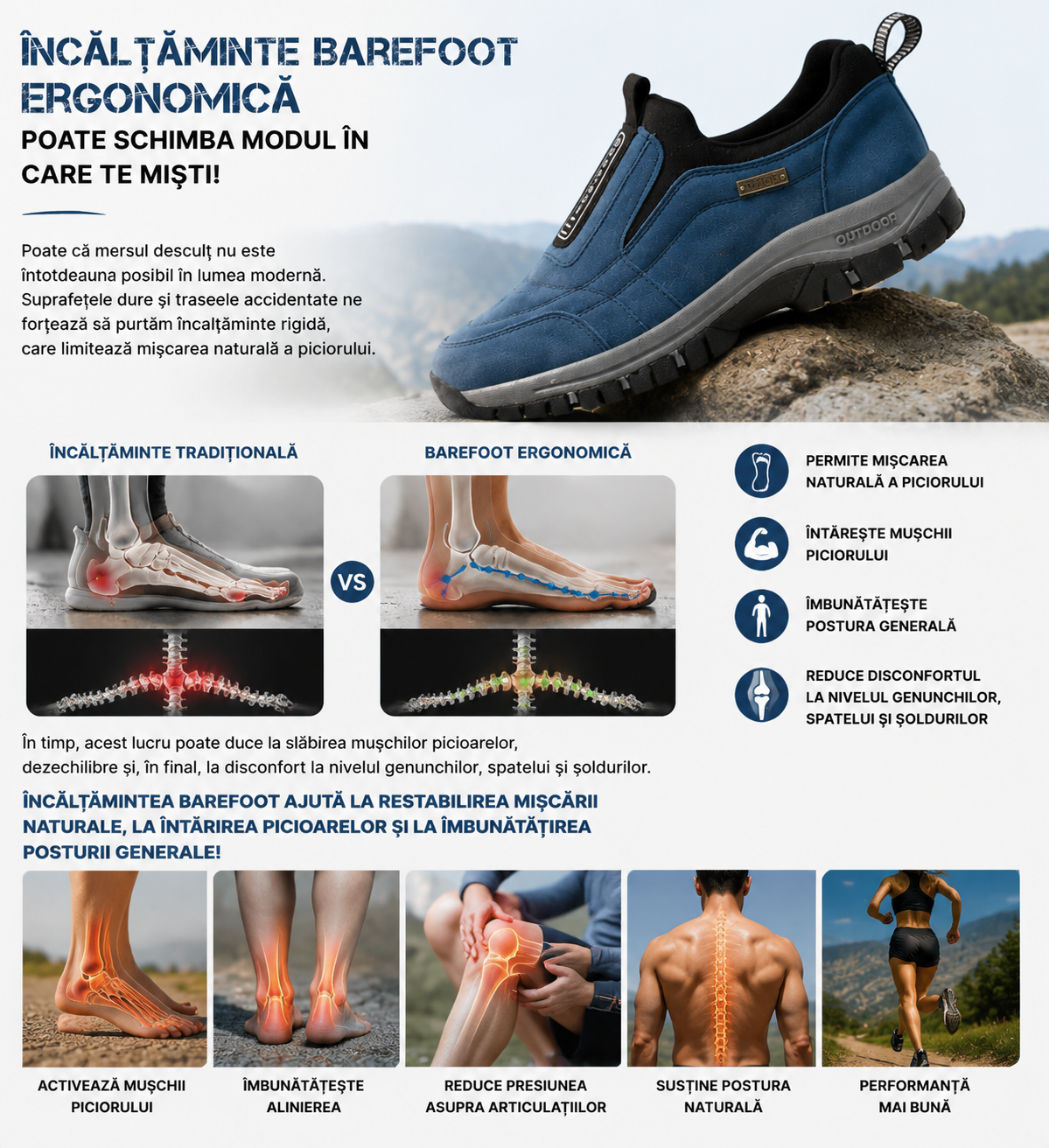 🎁Ultima zi pentru a profita de reducerea de 50%! Nu rata ocazia! ⏰ Ameliorează durerile de picioare și fasciita plantară: încălțăminte ortopedică impermeabilă și antiderapantă.