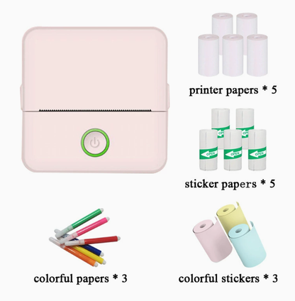 🖨️ Mini hordozható nyomtató – Bluetooth-kapcsolattal azonnal nyomtatható, nincs szükség tintapatronra/szalagra, könnyű és hordozható, tanuláshoz, irodai munkához és fényképnyomtatáshoz egyaránt alkalmas, utánvéttel fizethető
