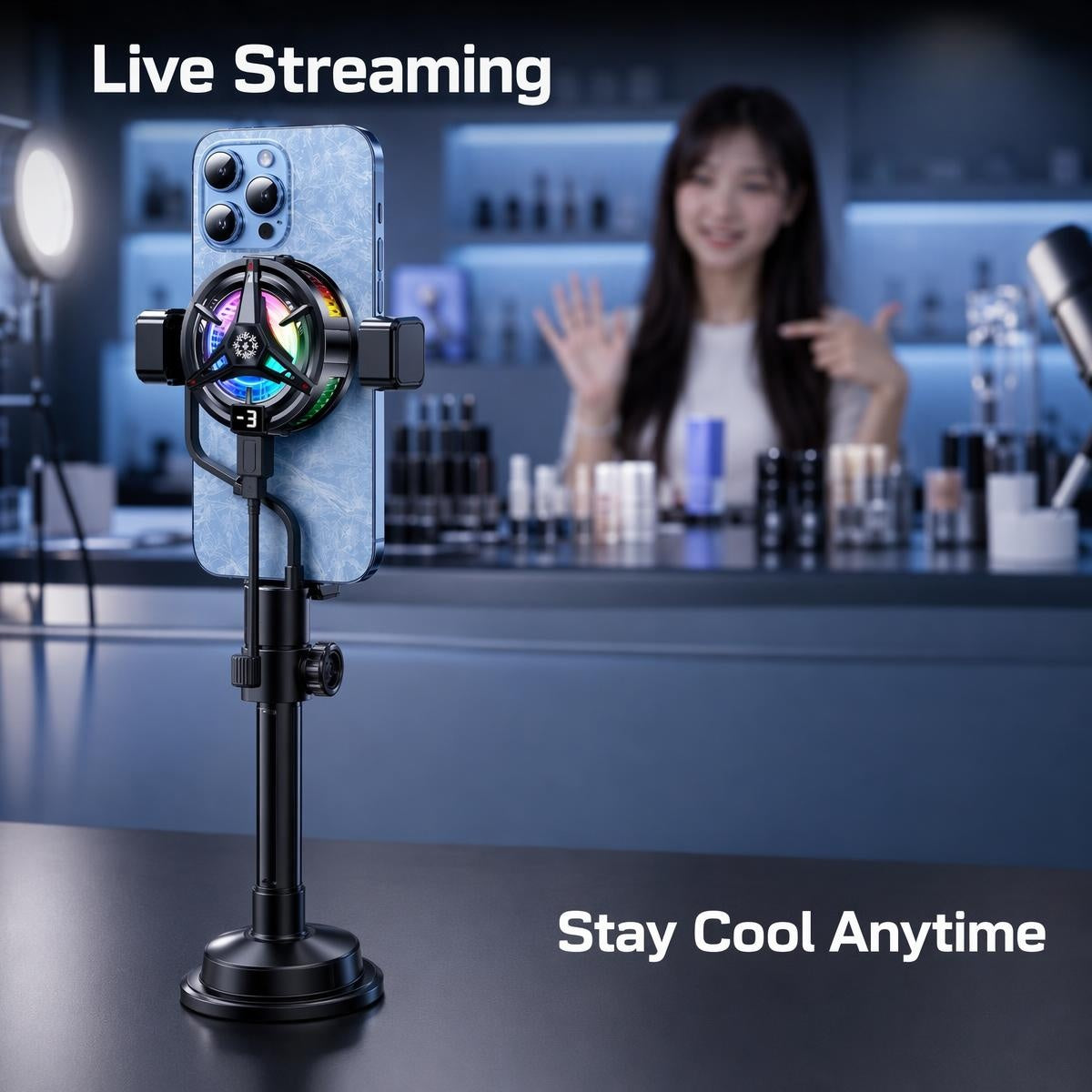 Félvezető hűtőborda okostelefonhoz RGB világítással | PHONE COOLER