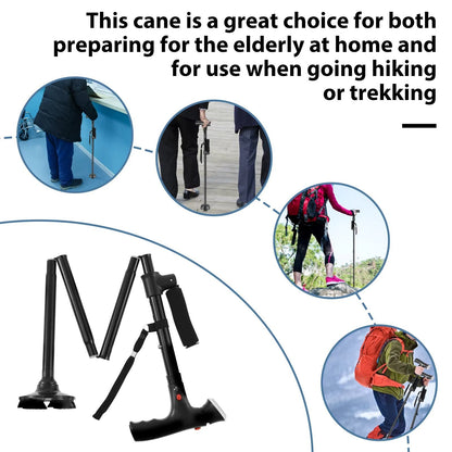 Idősek számára készült többfunkciós összecsukható mankó
