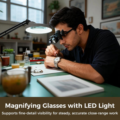 🔍💡 Precíziós LED-es nagyító – elektronikai javításhoz, kézműves munkákhoz és precíziós feladatokhoz | Éles optikai lencse + fokozatmentes fényerő-szabályozás