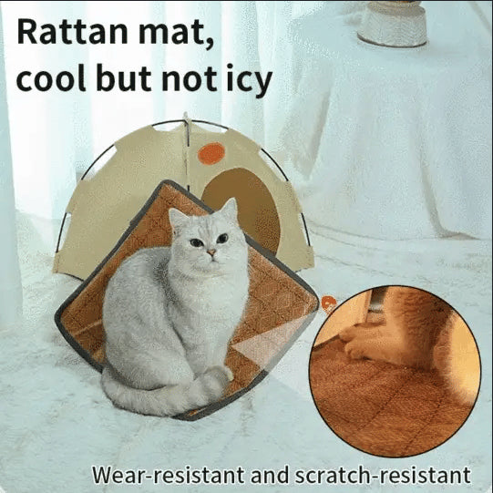 🐾 Most 50% kedvezménnyel! 🏕️ Összecsukható kisállat-sátor – Összecsukható kialakítás és kétoldalas párnázás – Nyáron hűvös, télen meleg 🐱