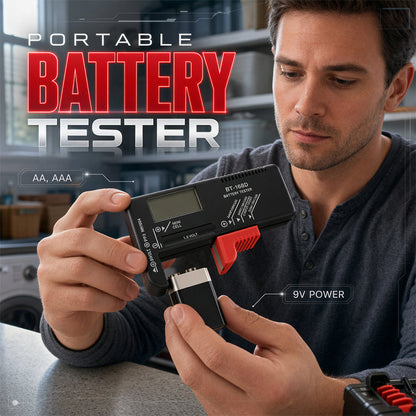 Hordozható digitális akkumulátor állapot ellenőrző műszer AA/AAA/9V elemekhez | BATTERY TESTER