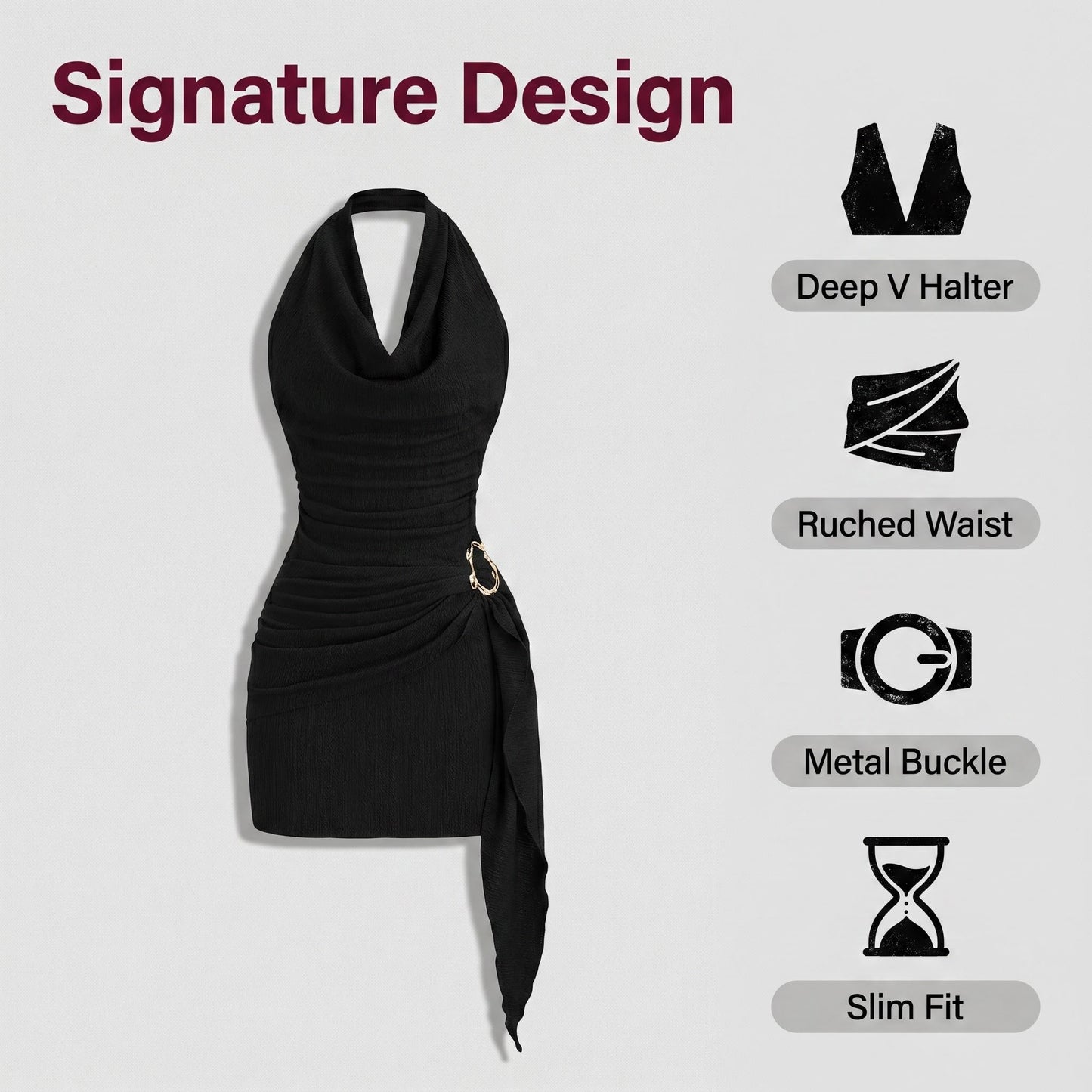 👗💫 Női, hátkivágású, karcsúsító, V-nyakú szabadidőruha