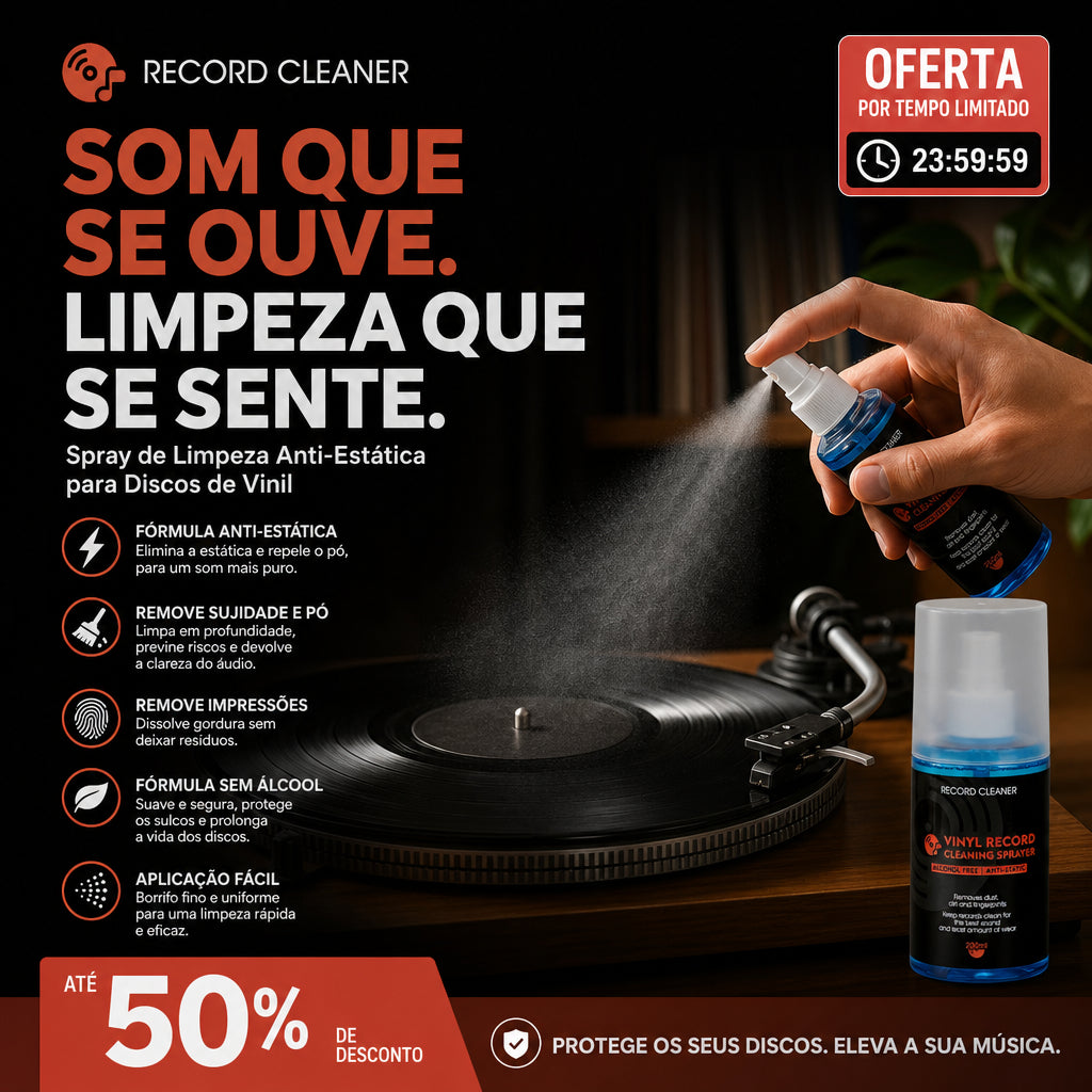 🎵 Kettőt az áráért 💥✨ Antistatikus tisztító spray vinylemezekhez