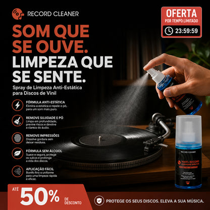 🎵 Kettőt az áráért 💥✨ Antistatikus tisztító spray vinylemezekhez