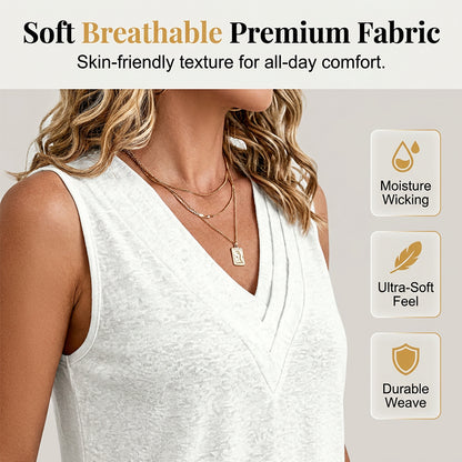👗✨ Női V-nyakú ujjatlan top – francia minimalista stílus · Sokoldalúan kombinálható és karcsúsító | Tavaszi-nyári réteges öltözködéshez elengedhetetlen darab