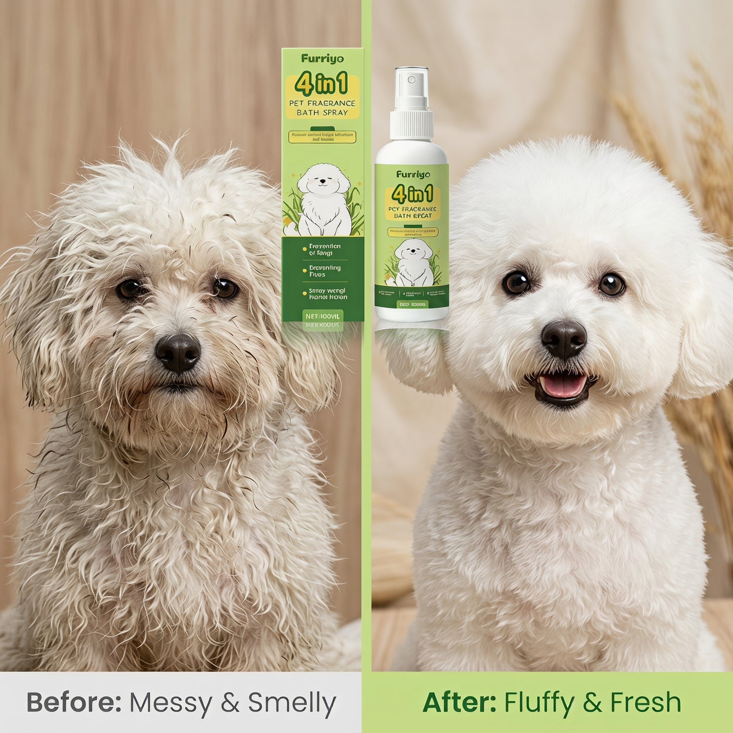 🔥Félárú akció🏷🐾 Természetes állatápoló spray – víz nélkül tisztít, hordozható