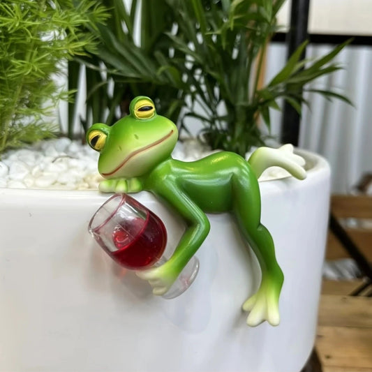 Béka alakú virágcserép-dísz | FROGDEC