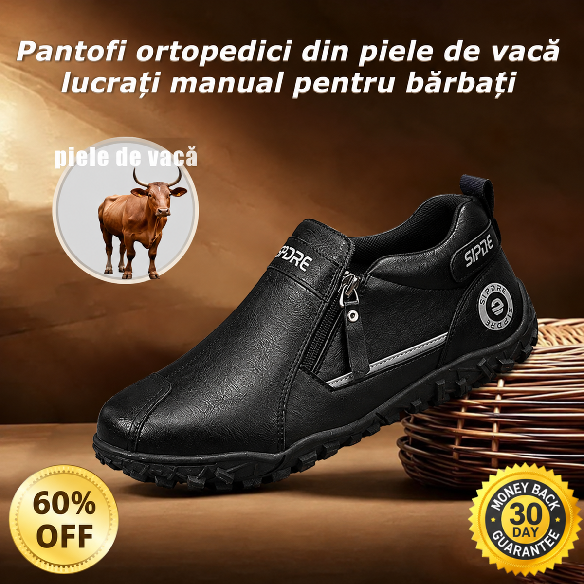 🎁Ultima zi pentru a te bucura de o reducere de 60%, nu o rata! ⏰Fabricați din piele de vițel australiană🐂Suport pentru picioare - ameliorează durerea de picioare✅Impermeabili și antiderapanți, confortabili la mers✅Eleganți și versatili.
